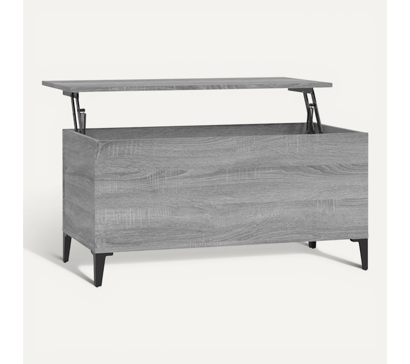 Table Basse Sonoma Gris 90x44,5x45 Cm Bois Contreplaqué