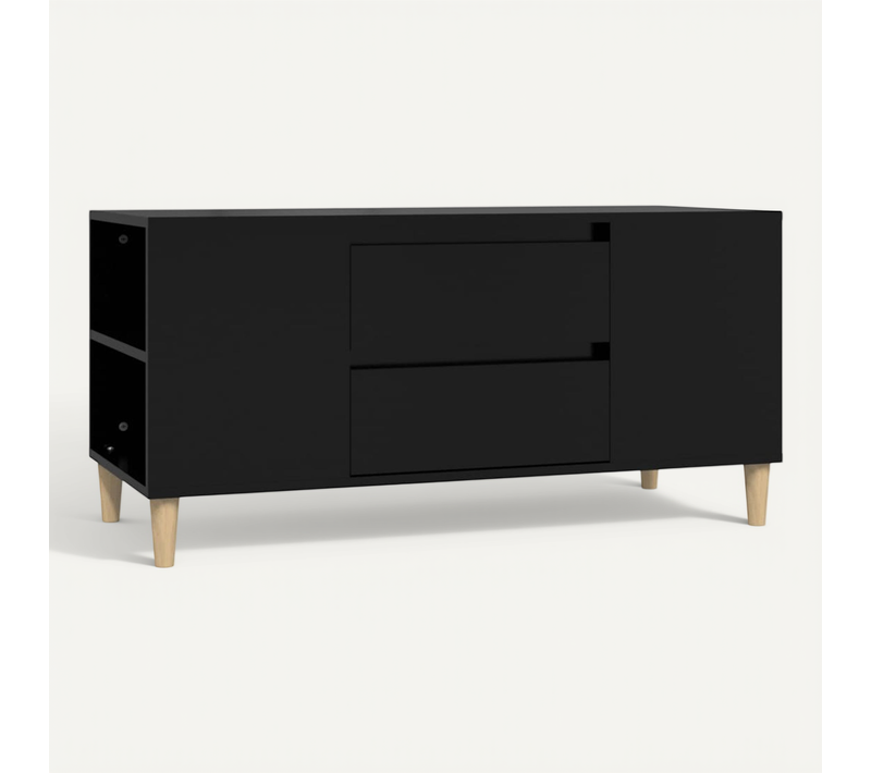 Meuble TV Noir 102x44,5x50 Cm Bois Contreplaqué