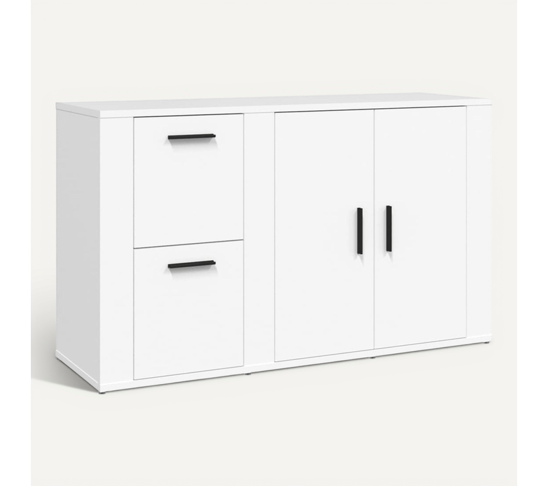 Buffet Blanc 100x33x59,5 Cm Bois Contreplaqué