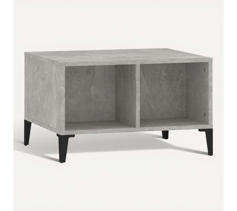 Table Basse Gris Béton 60x50x36,5 Cm Bois Contreplaqué