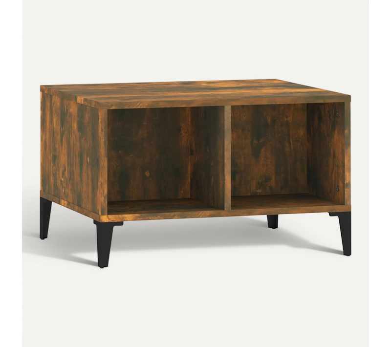 Table Basse Chêne Fumé 60x50x36,5 Cm Bois Contreplaqué