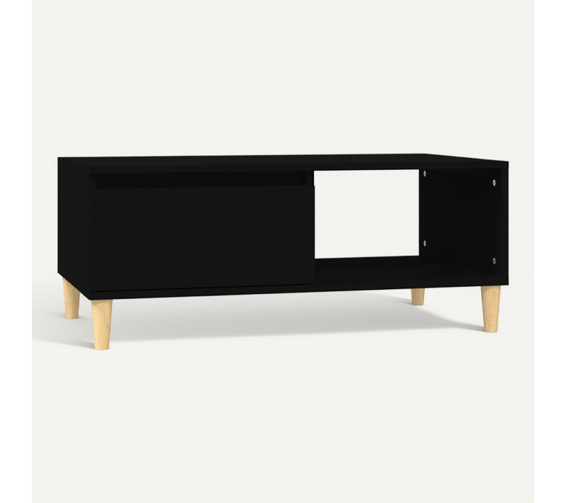 Table Basse Noir 90x50x36,5 Cm Bois Contreplaqué