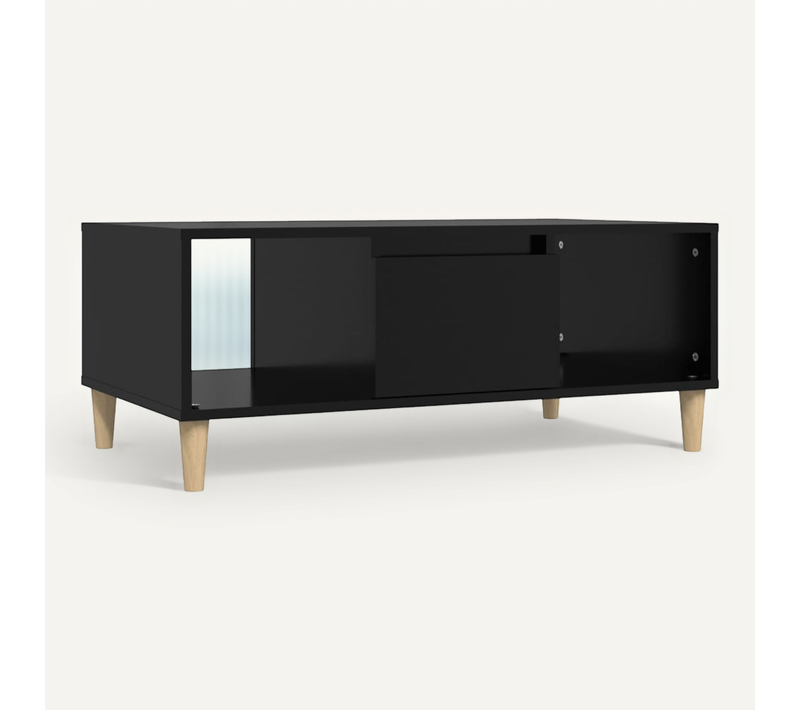 Table Basse Noir 90x50x36,5 Cm Bois Contreplaqué