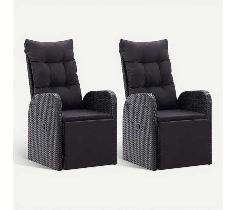 Chaises De Jardin Inclinables Coussins Lot De 2 Résine Tressée