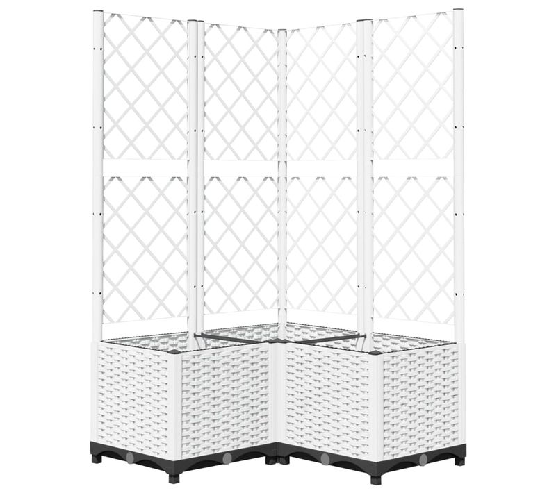 Jardinière Avec Treillis Blanc 80x80x136 Cm Pp