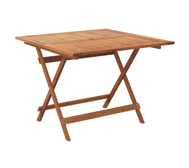 Table De Jardin Pliable 90x90x75 Cm Bois D'acacia Solide Meuble De Terrasse Patio Extérieur