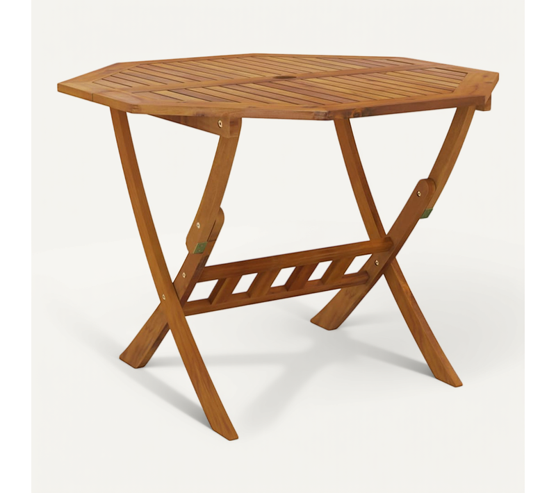 Table De Jardin Pliable 90x75 Cm Bois D'acacia Solide Meuble De Terrasse Patio Extérieur
