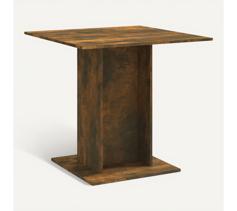 Table À Dîner Chêne Fumé 80x80x75 Cm Bois Contreplaqué