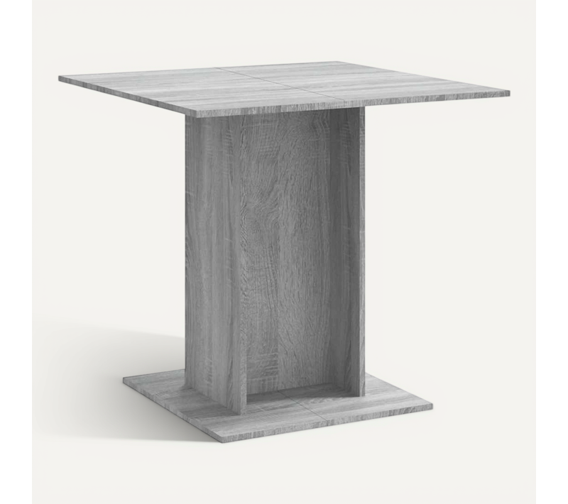 Table À Dîner Sonoma Gris 80x80x75 Cm Bois Contreplaqué