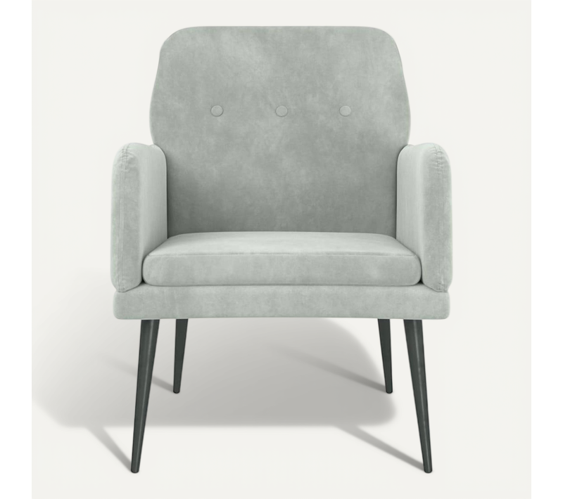 Fauteuil Gris Clair 62x79x79 Cm Velours