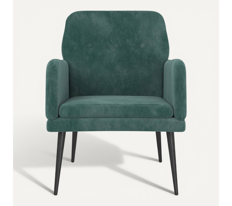 Fauteuil Vert Foncé 62x79x79 Cm Velours