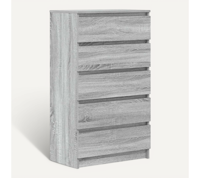 Commode Sonoma Gris 60x36x103 Cm Bois Contreplaqué