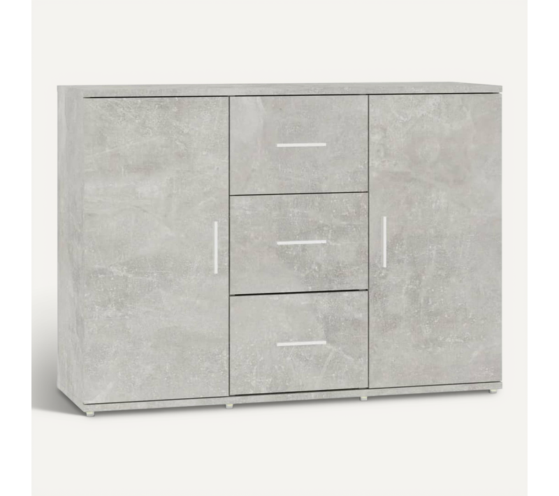 Buffet Gris Béton 91x29,5x65 Cm Bois Contreplaqué