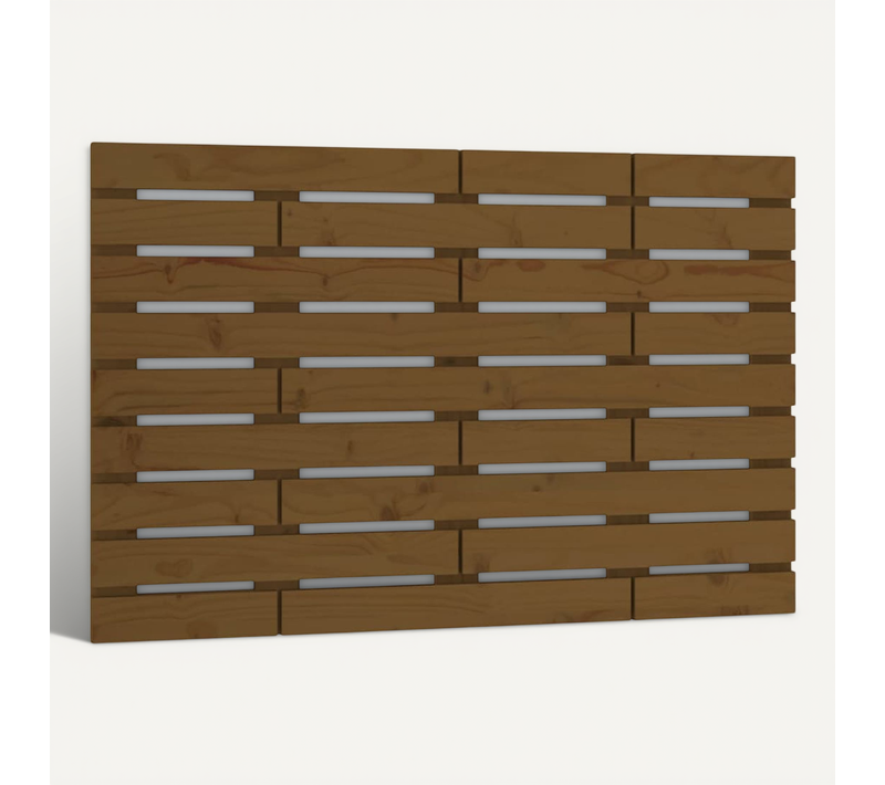 Tête De Lit Murale Marron Miel 106x3x63 Cm Bois Massif De Pin