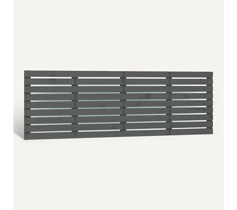 Tête De Lit Murale Gris 206x3x63 Cm Bois Massif De Pin