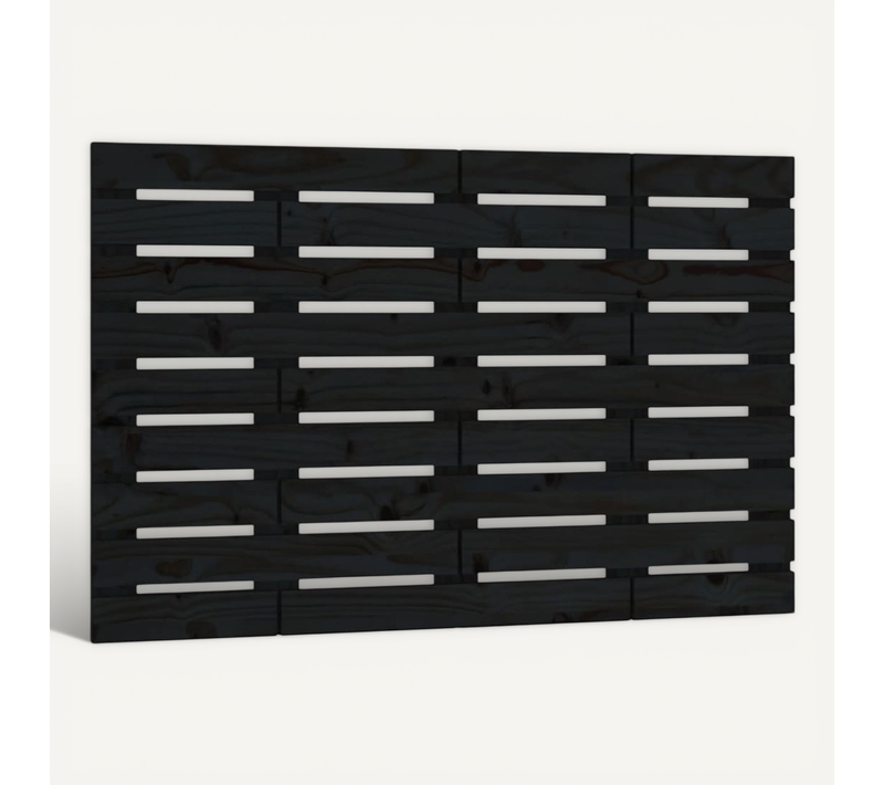 Tête De Lit Murale Noir 96x3x63 Cm Bois Massif De Pin