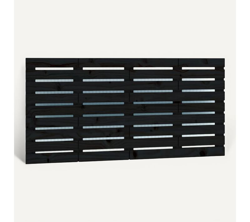 Tête De Lit Murale Noir 126x3x63 Cm Bois Massif De Pin