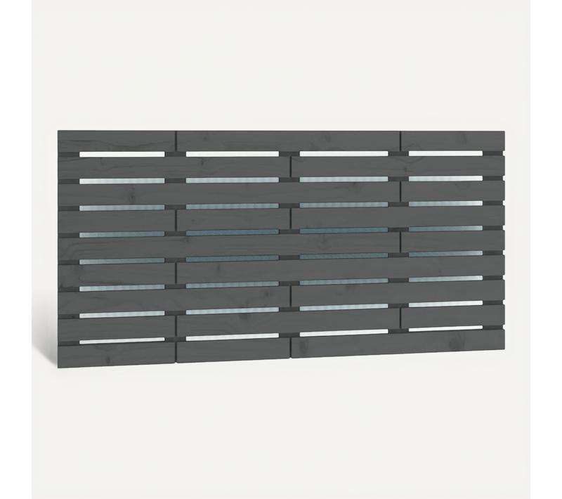 Tête De Lit Murale Gris 146x3x63 Cm Bois Massif De Pin