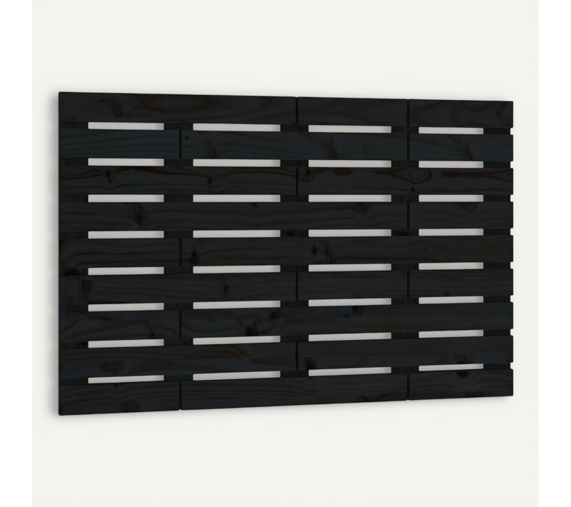Tête De Lit Murale Noir 81x3x63 Cm Bois Massif De Pin