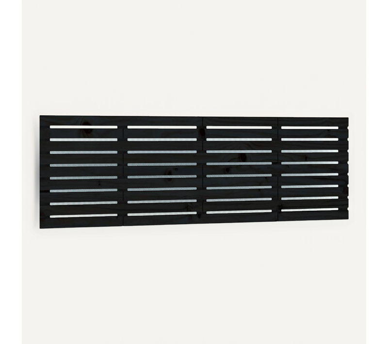Tête De Lit Murale Noir 166x3x63 Cm Bois Massif De Pin