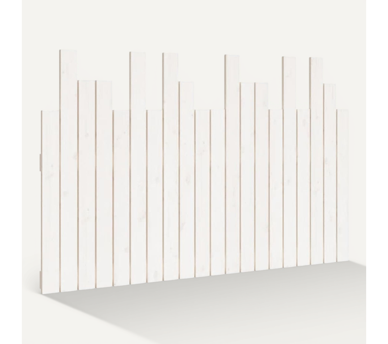 Tête De Lit Murale Blanc 127,5x3x80 Cm Bois Massif De Pin