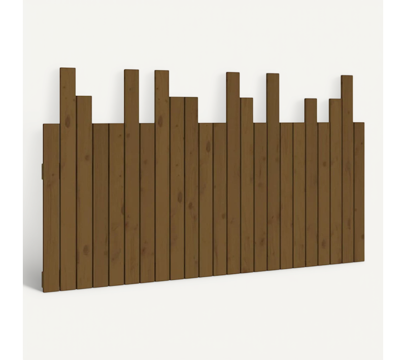Tête De Lit Murale Marron Miel 146,5x3x80 Cm Bois Massif De Pin