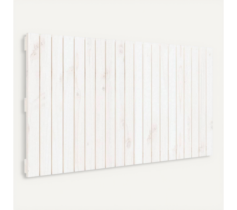 Tête De Lit Murale Blanc 127,5x3x60 Cm Bois Massif De Pin