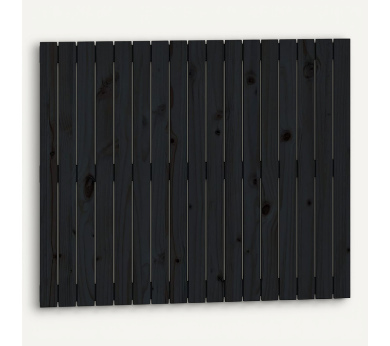 Tête De Lit Murale Noir 108x3x90 Cm Bois Massif De Pin