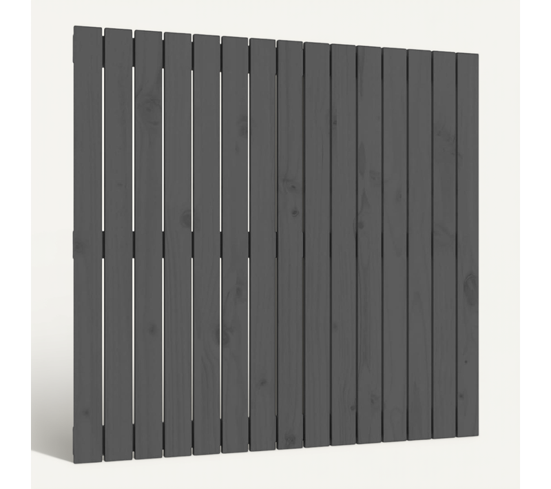 Tête De Lit Murale Gris 95,5x3x90 Cm Bois Massif De Pin
