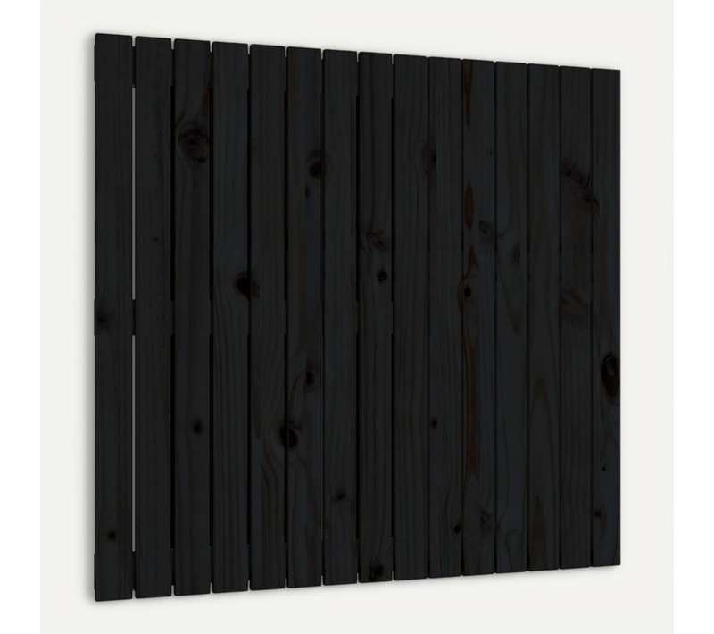 Tête De Lit Murale Noir 95,5x3x90 Cm Bois Massif De Pin