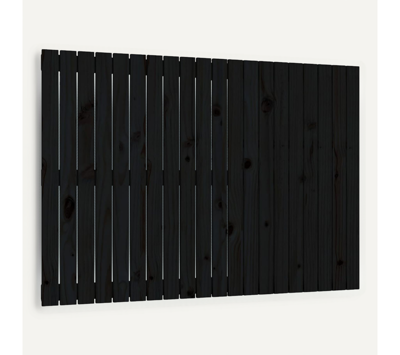 Tête De Lit Murale Noir 127,5x3x90 Cm Bois Massif De Pin