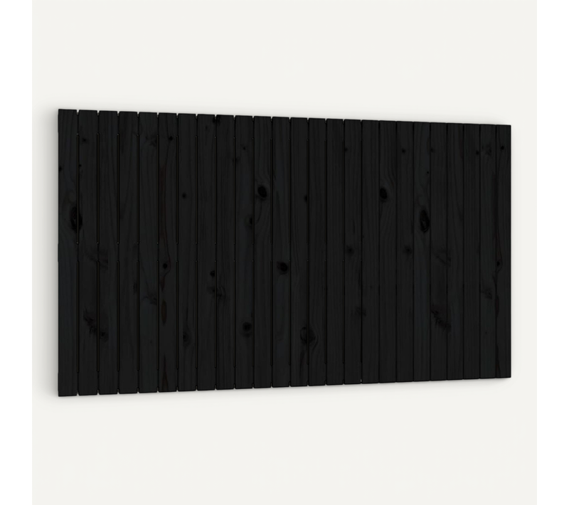 Tête De Lit Murale Noir 159,5x3x90 Cm Bois Massif De Pin