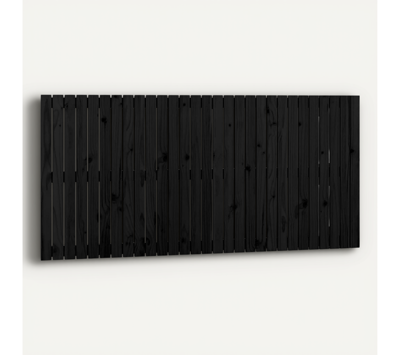 Tête De Lit Murale Noir 185x3x90 Cm Bois Massif De Pin