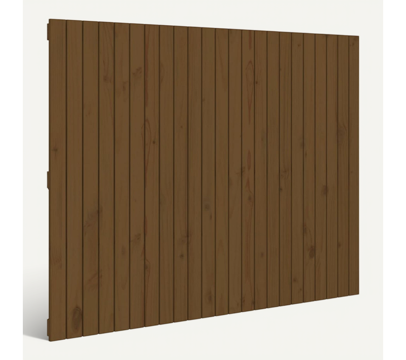 Tête De Lit Murale Marron Miel 146,5x3x110cm Bois Massif De Pin