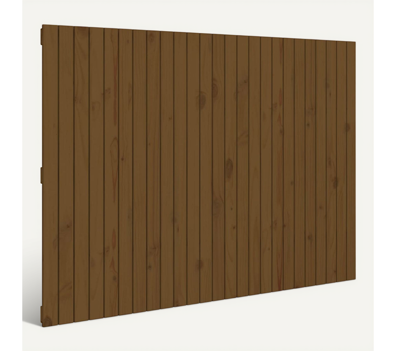 Tête De Lit Murale Marron Miel 159,5x3x110cm Bois Massif De Pin