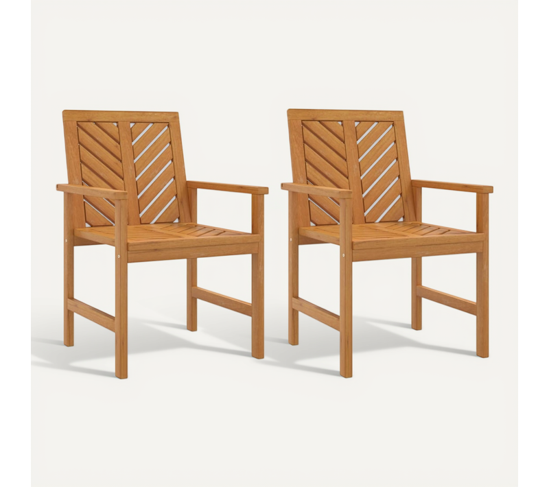 Chaises À Manger De Jardin Lot De 2 Bois Massif D'acacia Durable