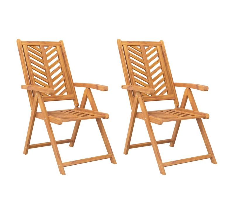 Chaises De Jardin Inclinables Lot De 2 Bois Massif D'acacia