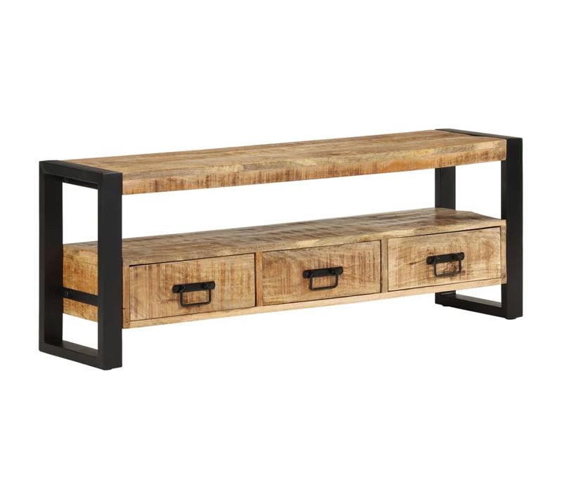 Meuble TV 120x30x45 Cm Bois Massif De Manguier