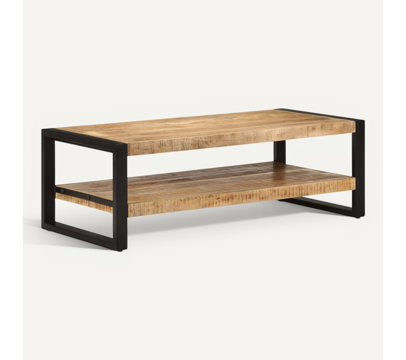 Table Basse 120x55x40 Cm Bois De Manguier Massif