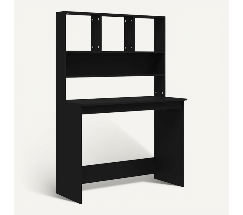 Bureau Avec étagères Noir 102x45x148 Cm Bois Contreplaqué