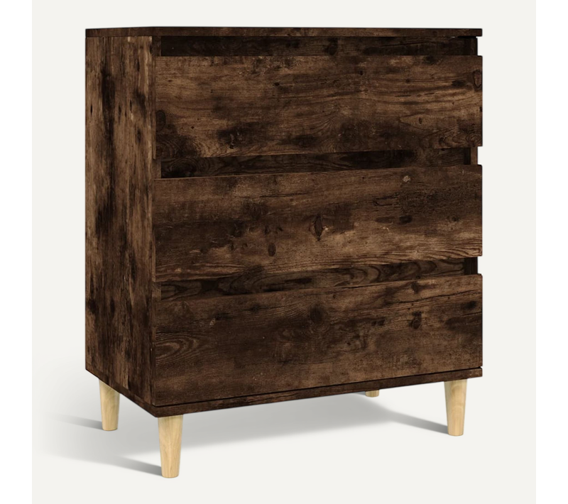 Buffet Chêne Fumé 60x35x70 Cm Bois Contreplaqué