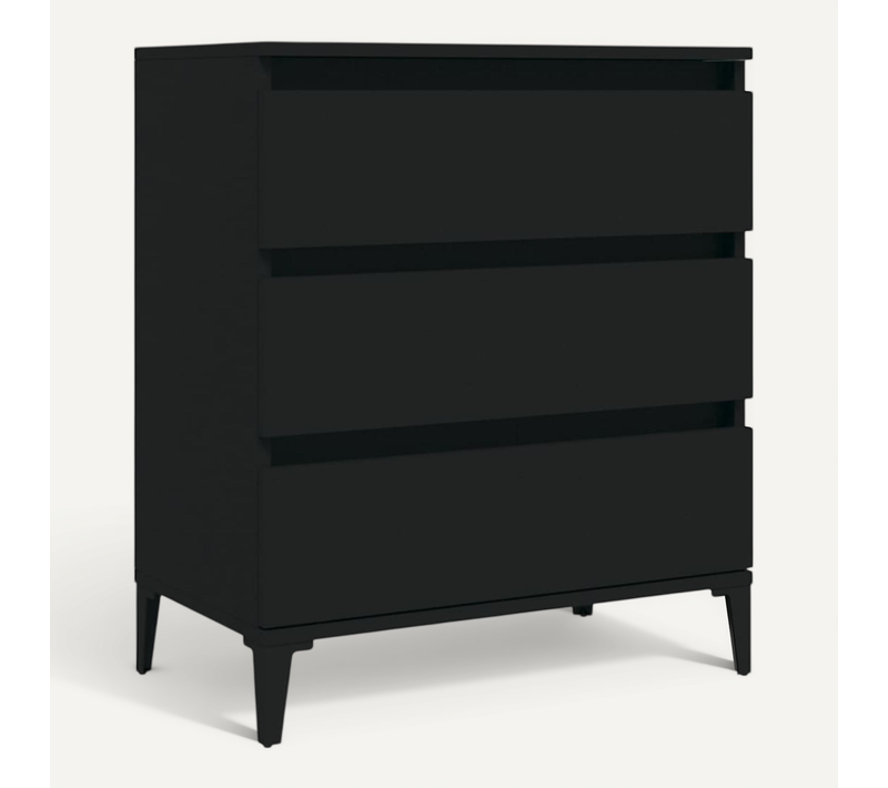 Buffet Noir 60x35x70 Cm Bois Contreplaqué