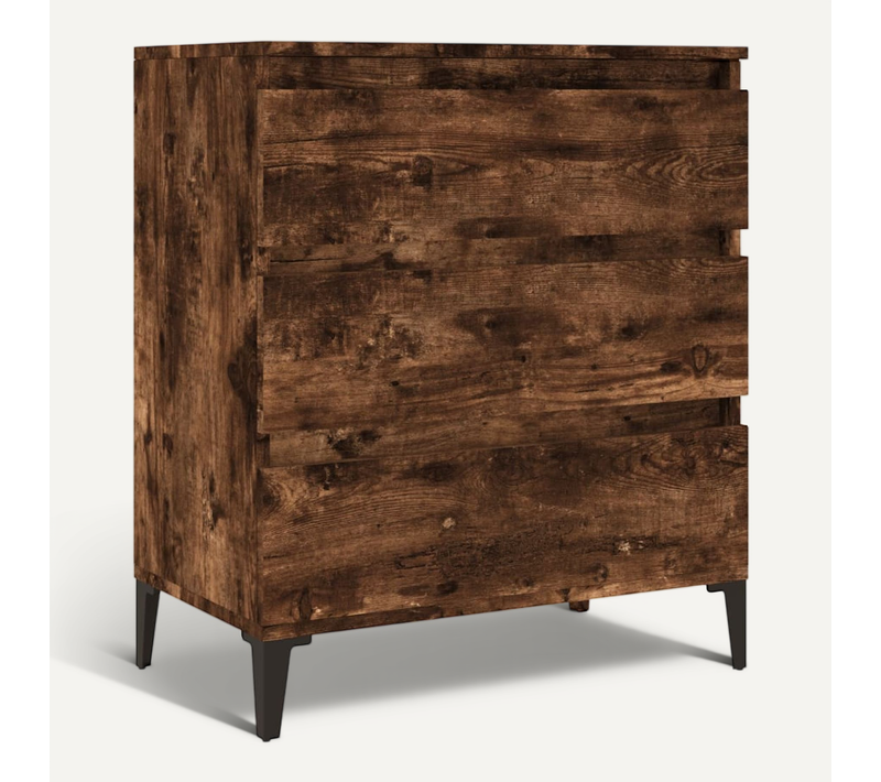 Buffet Chêne Fumé 60x35x70 Cm Bois Contreplaqué