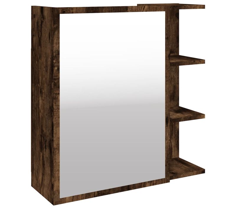 Armoire à Miroir De Salle De Bain Chêne Fumé 62,5x20,5x64 Cm