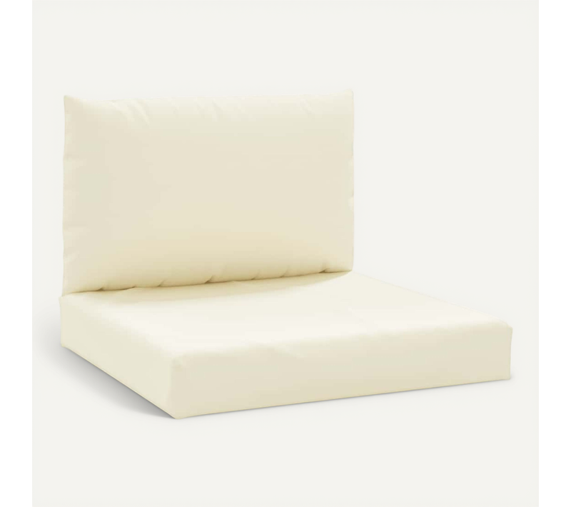Coussins De Palette Lot De 2 Blanc Crème Tissu Oxford