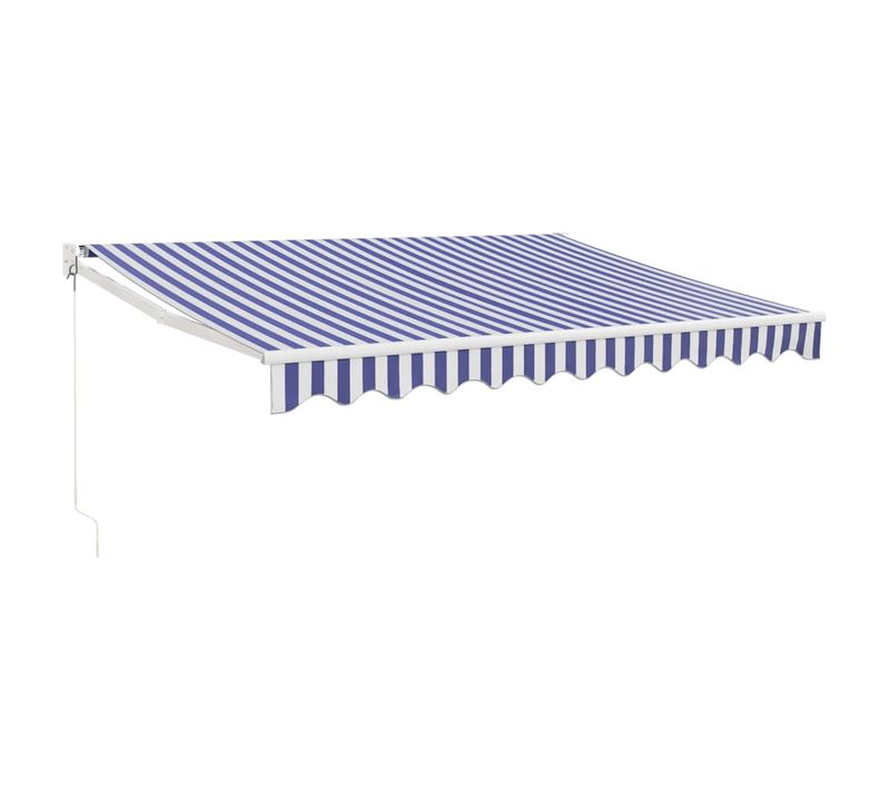 Auvent Rétractable Bleu Et Blanc 3x2,5 M Tissu Et Aluminium