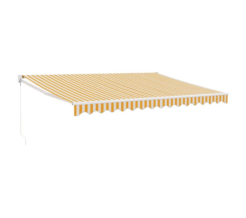 Auvent Rétractable Jaune Et Blanc 4x3 M Tissu Et Aluminium