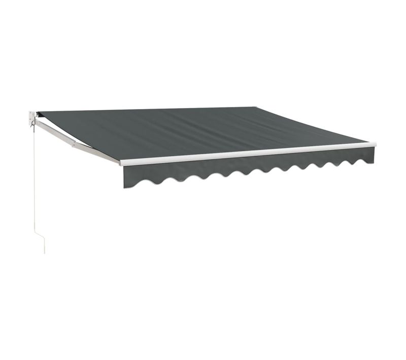 Auvent Rétractable Anthracite 3,5x2,5 M Tissu Et Aluminium
