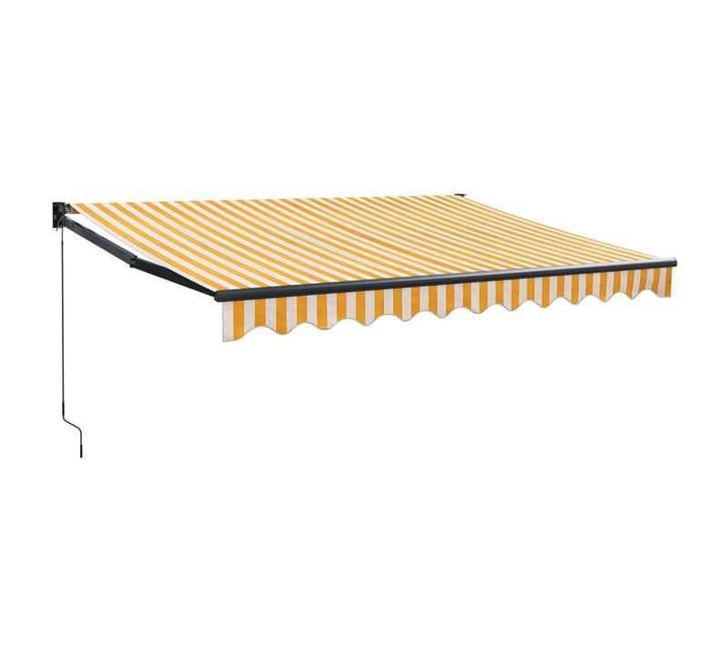 Auvent Rétractable Jaune Et Blanc 3,5x2,5 M Tissu Et Aluminium