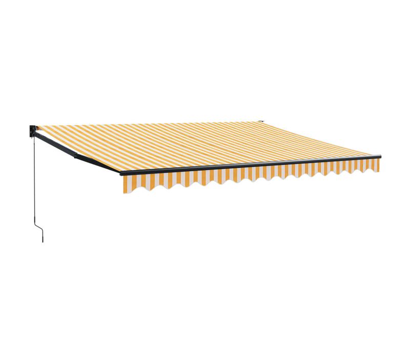Auvent Rétractable Jaune Et Blanc 4,5x3 M Tissu Et Aluminium